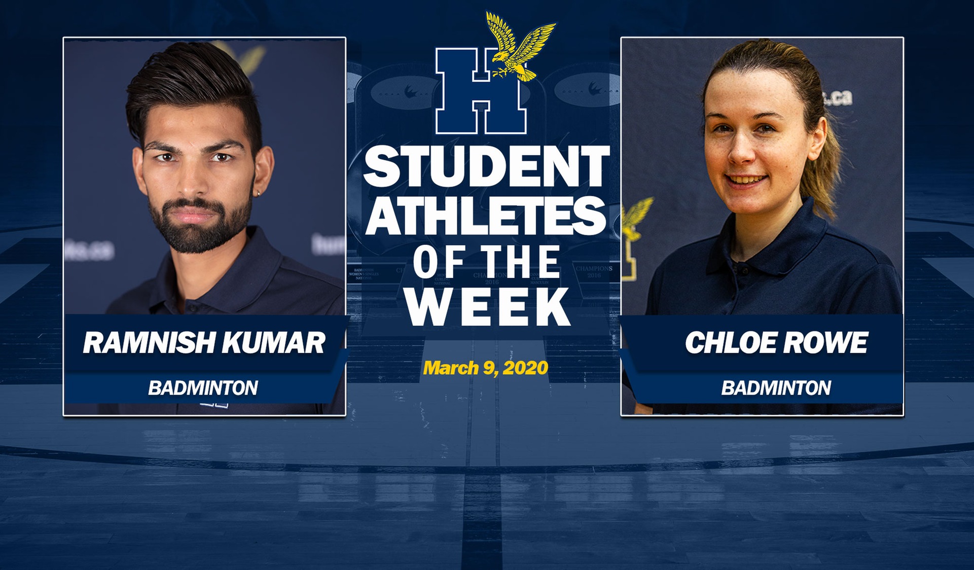 Rowe, Kumar Earn Humber Student-Athlete of the Week Honours