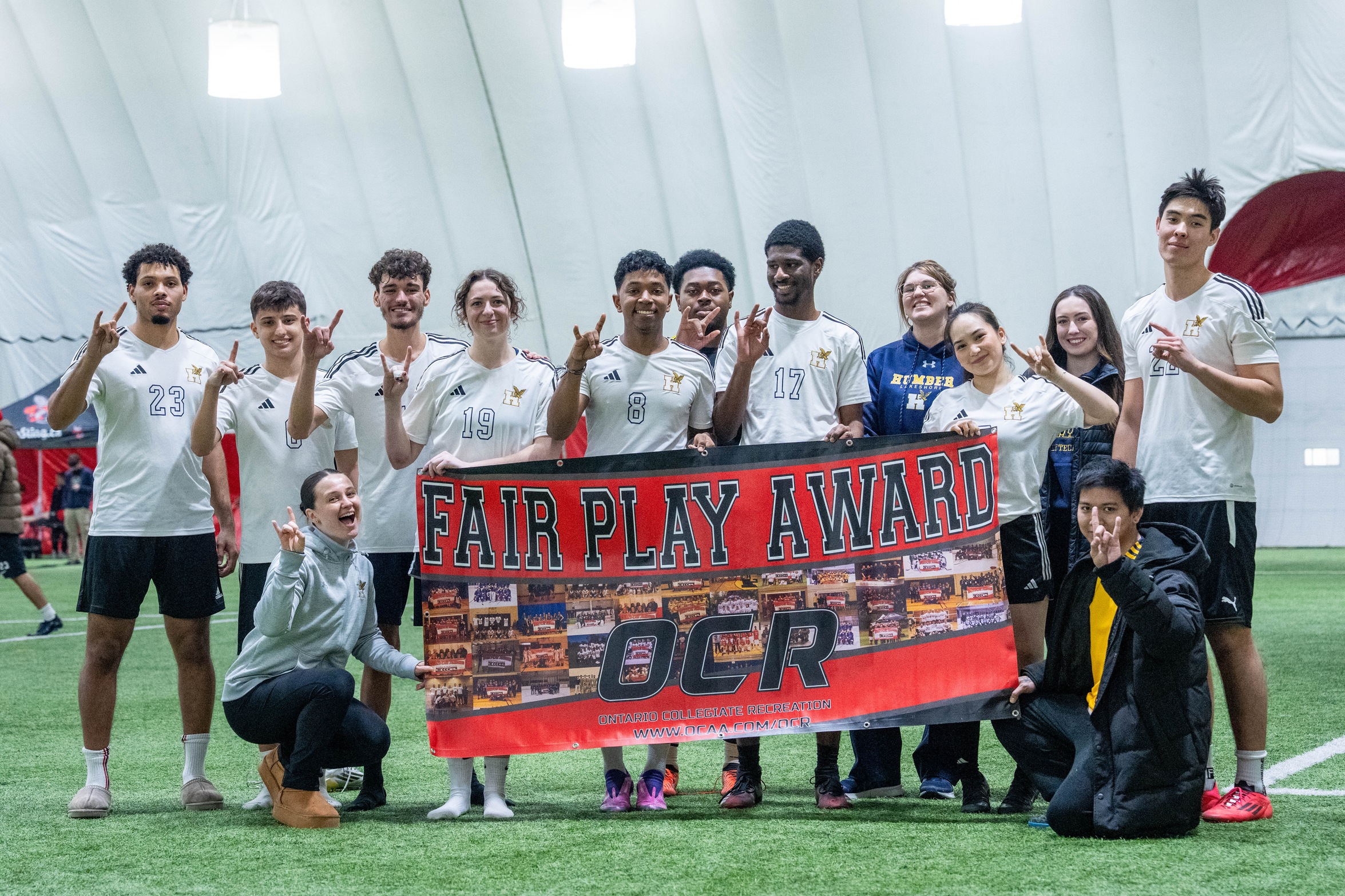 Indoor Soccer Squad Earns Fair Play Banner at Seneca Newnham