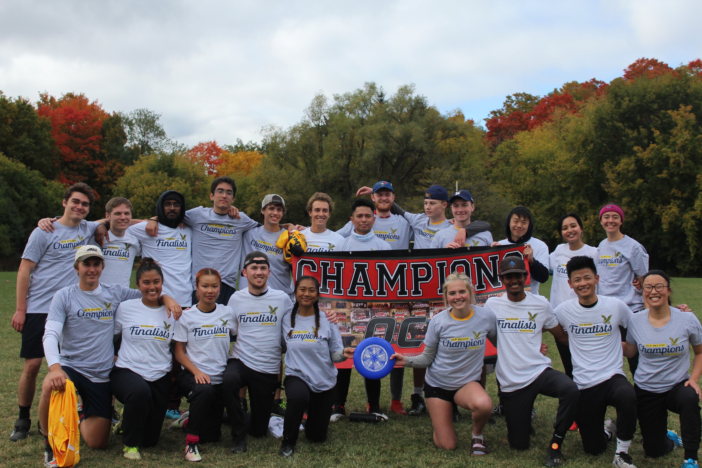 Humber Mixed Ultimate Frisbee Champions at Humber team photo