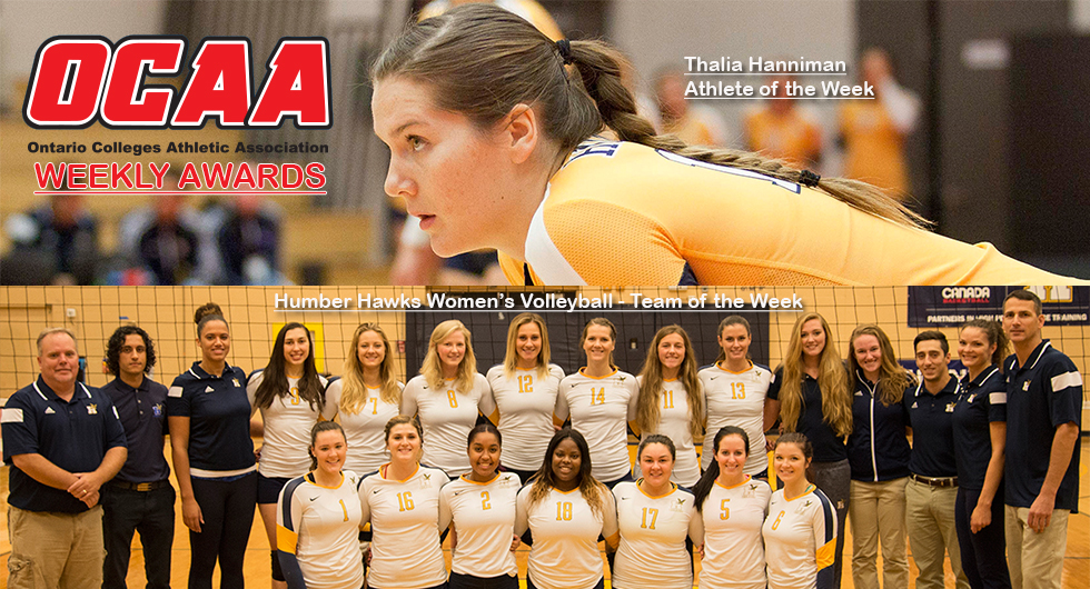 HAWKS VOLLEYBALL & HANNIMAN TAKE OCAA WEEKLY HONOURS