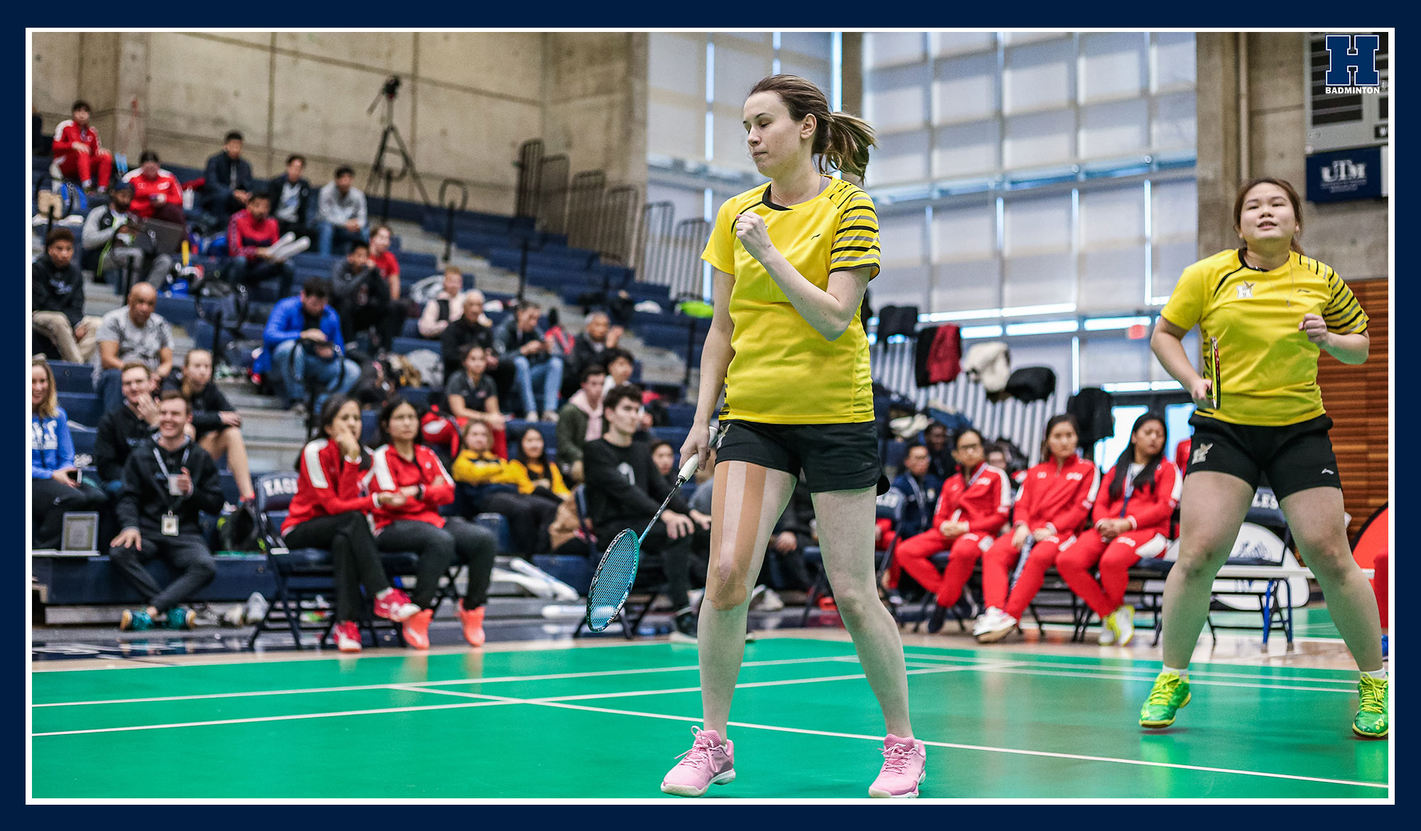 Chloe Rowe celebrating a point at nationals