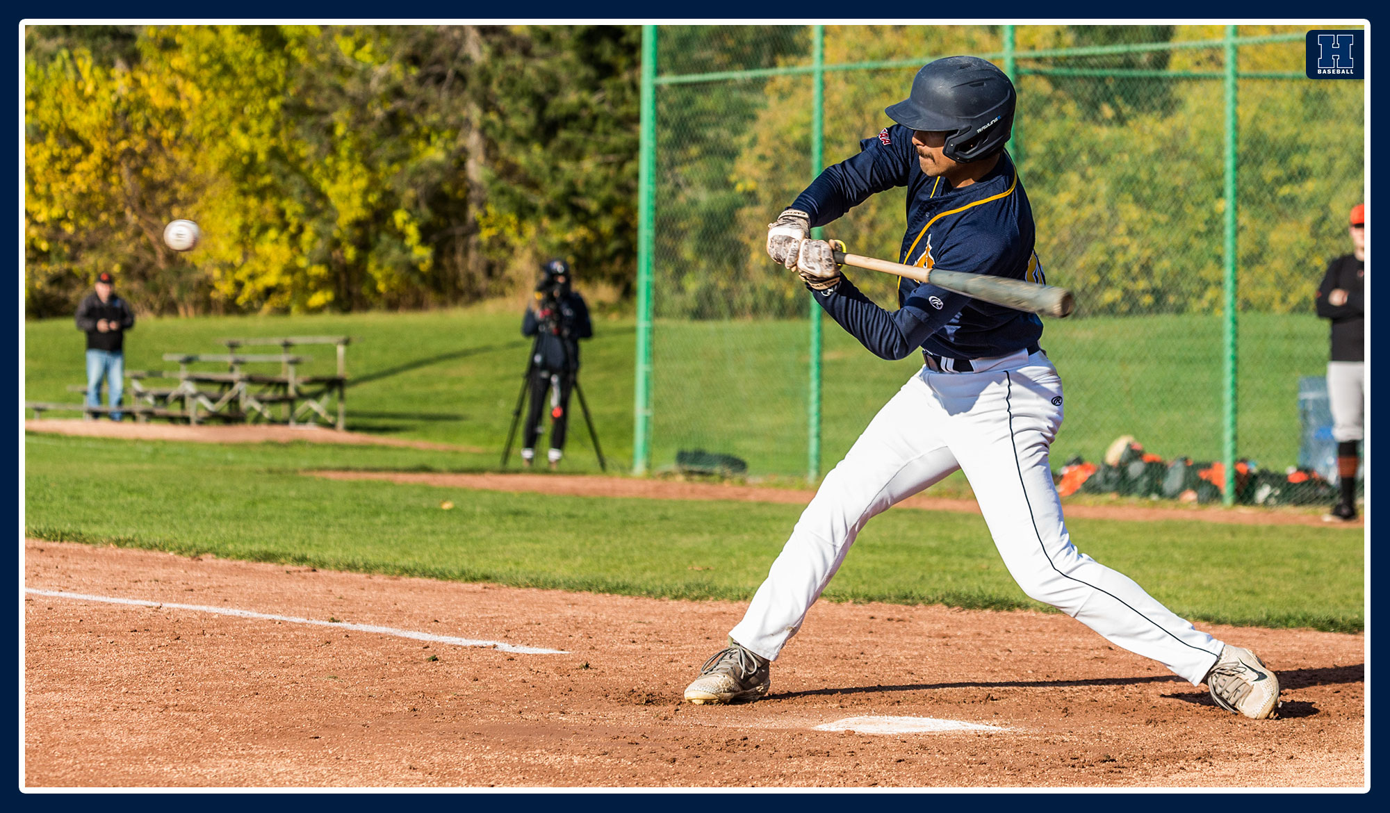 Stephen Nahrabeki taking a swing