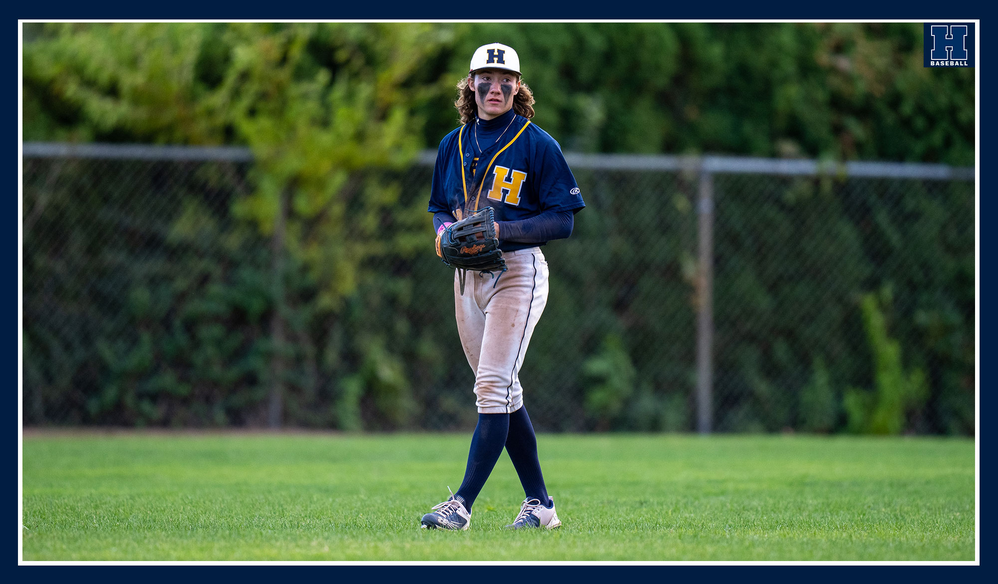 Jack St. Louis patrolling the outfield