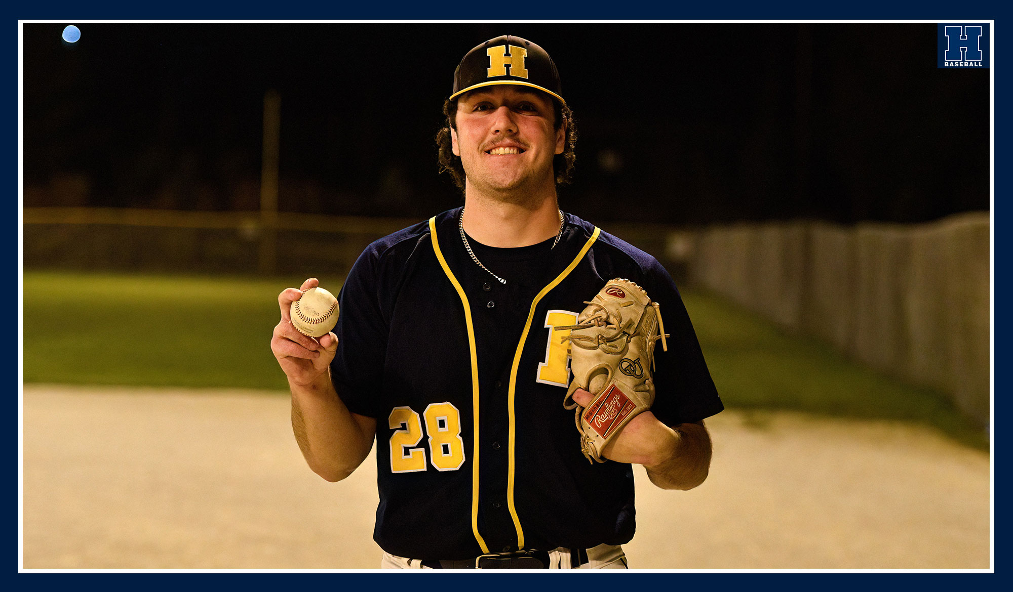 Deans showing the ball of his 16th strikeout