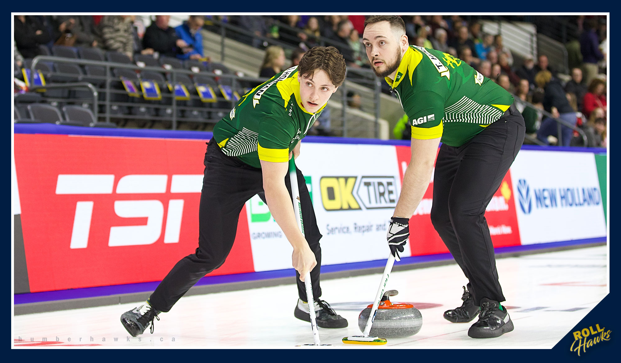 Horgan sweeping at the Montana's Brier