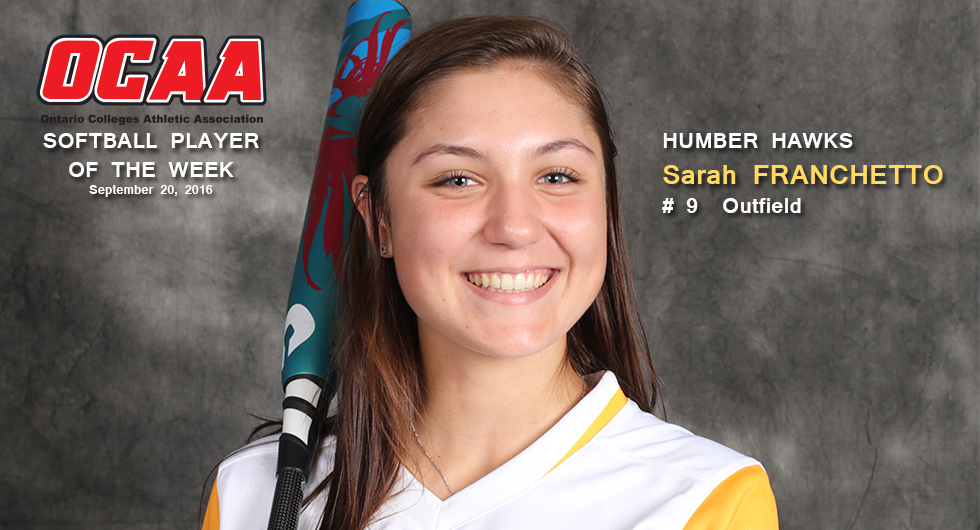 HAWKS SARAH FRANCHETTO - OCAA PLAYER OF THE WEEK