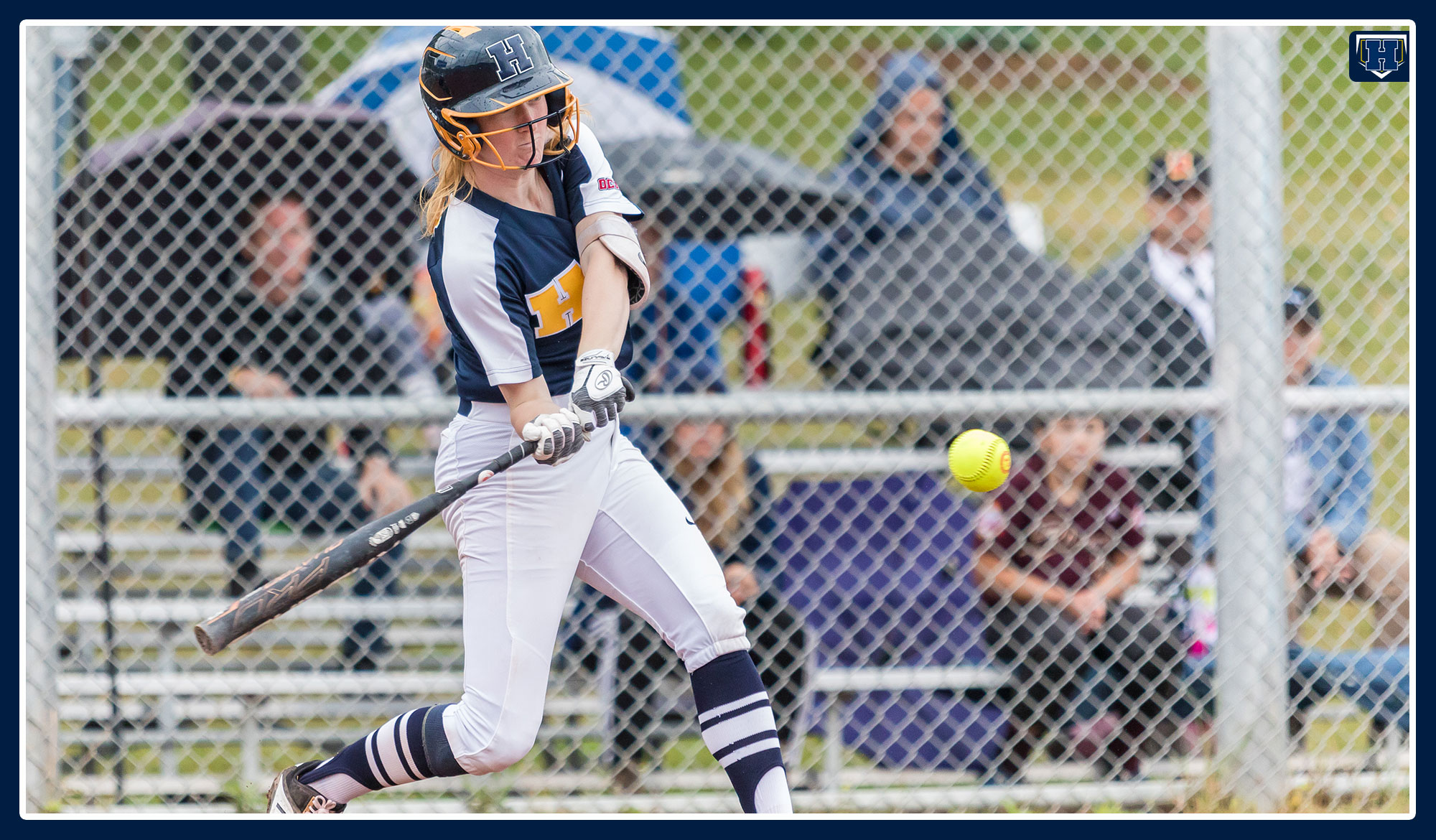 Hannah Koziolek hits a pitch during a game