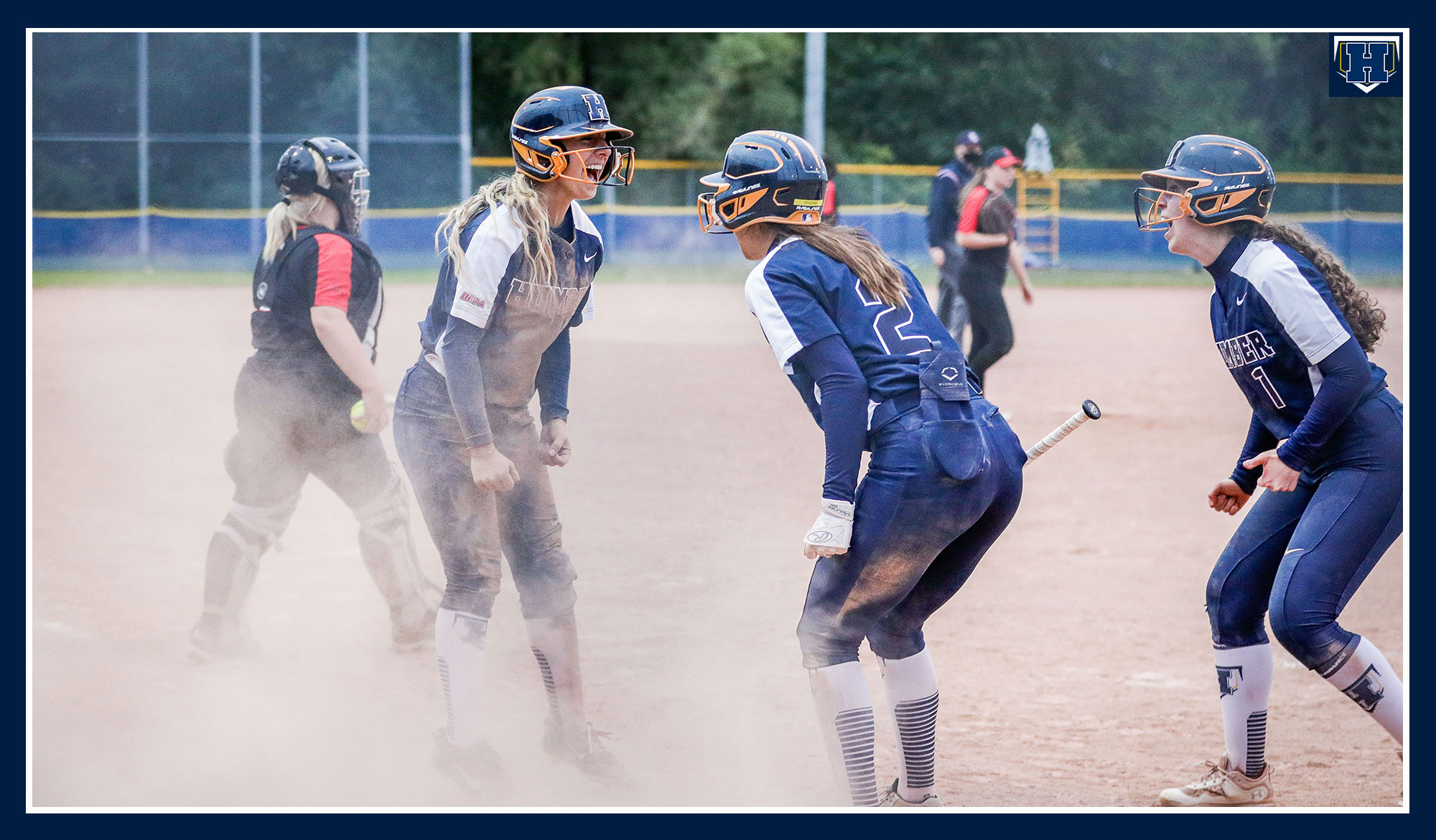 D'Angelo celebrating her home run