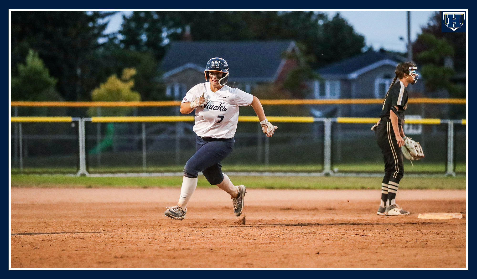 Velocci rounding second base.