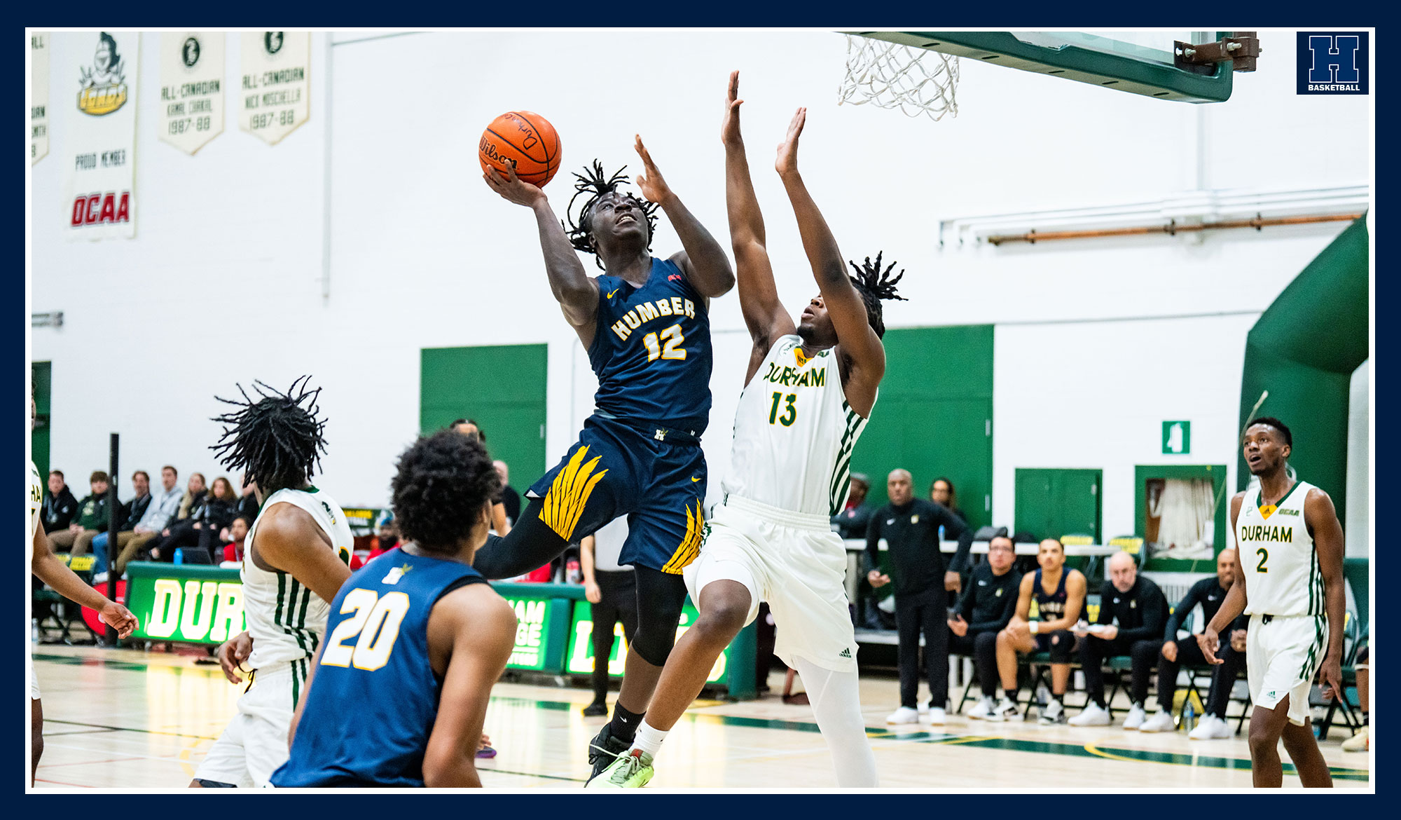 No. 8 Men's Basketball holds on to beat No. 1 Durham to earn spot in OCAA final
