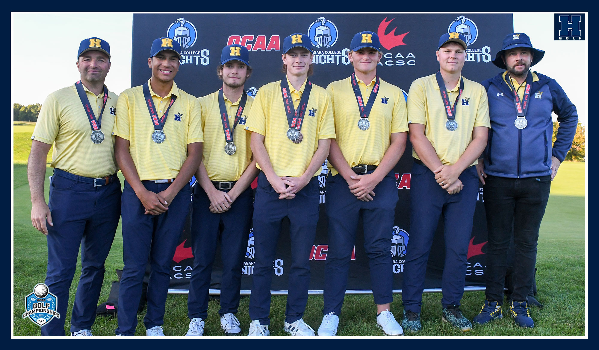 Men's golf OCAA silver medal team photo