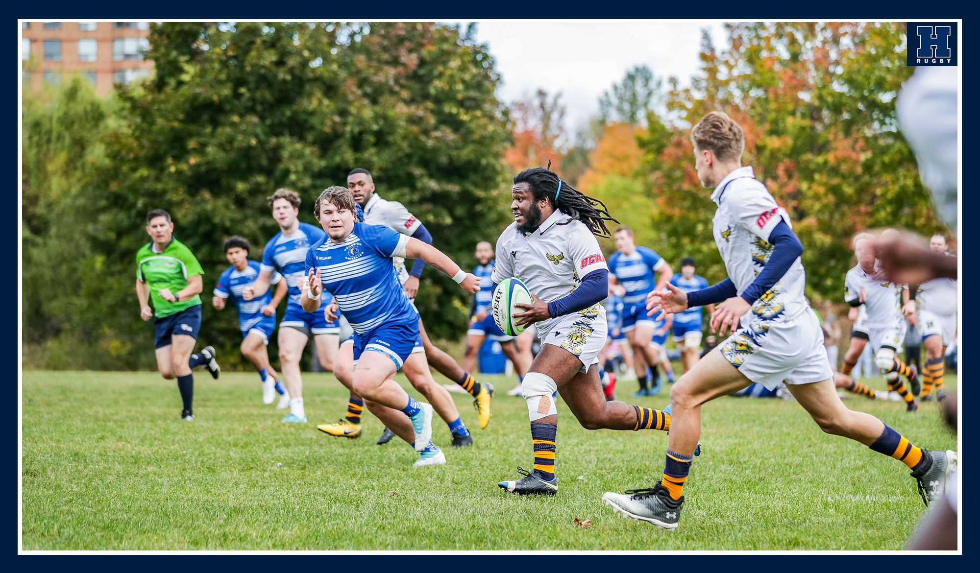 Shermar running through a tackle