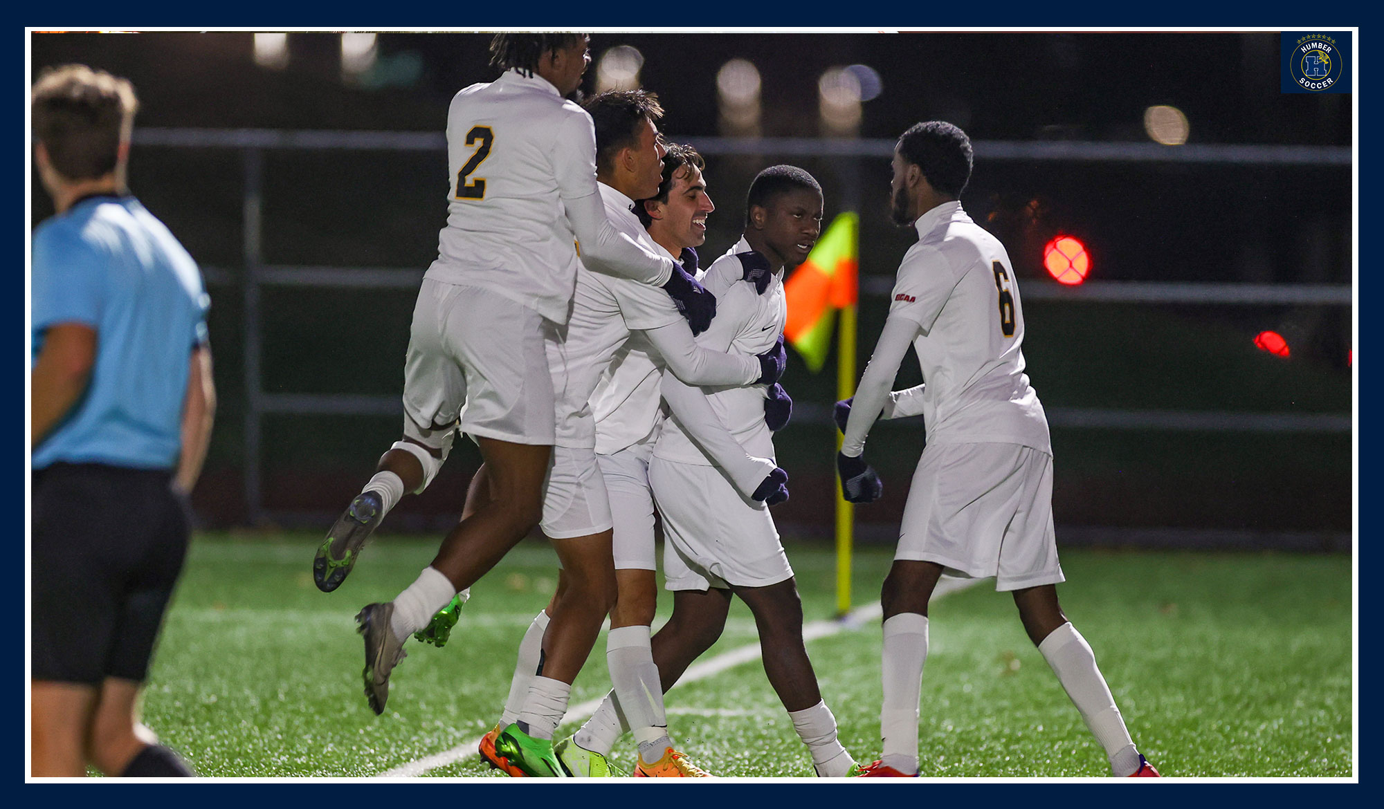 The Hawks celebrating Damion Kayes goal