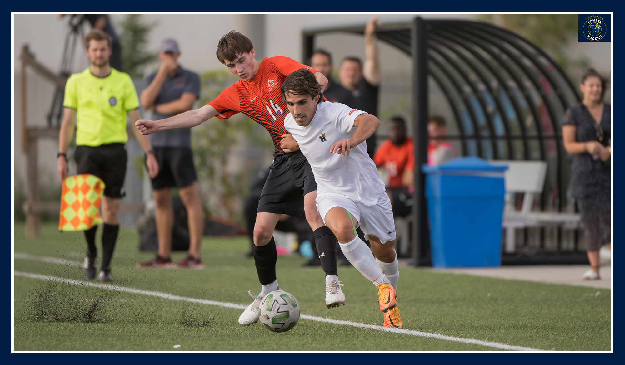 Luca Uccello beating his defender