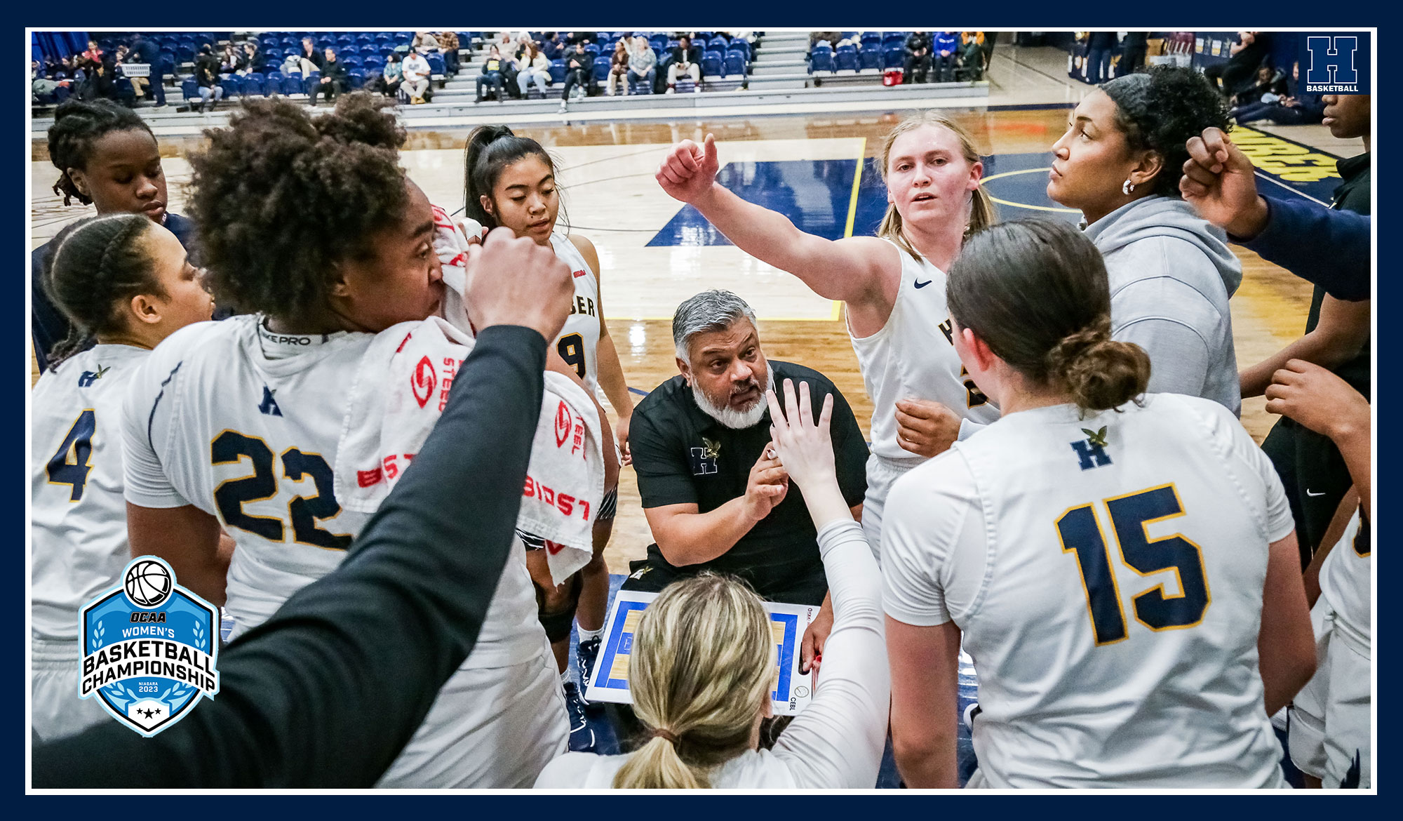 Team discussion during a timeout