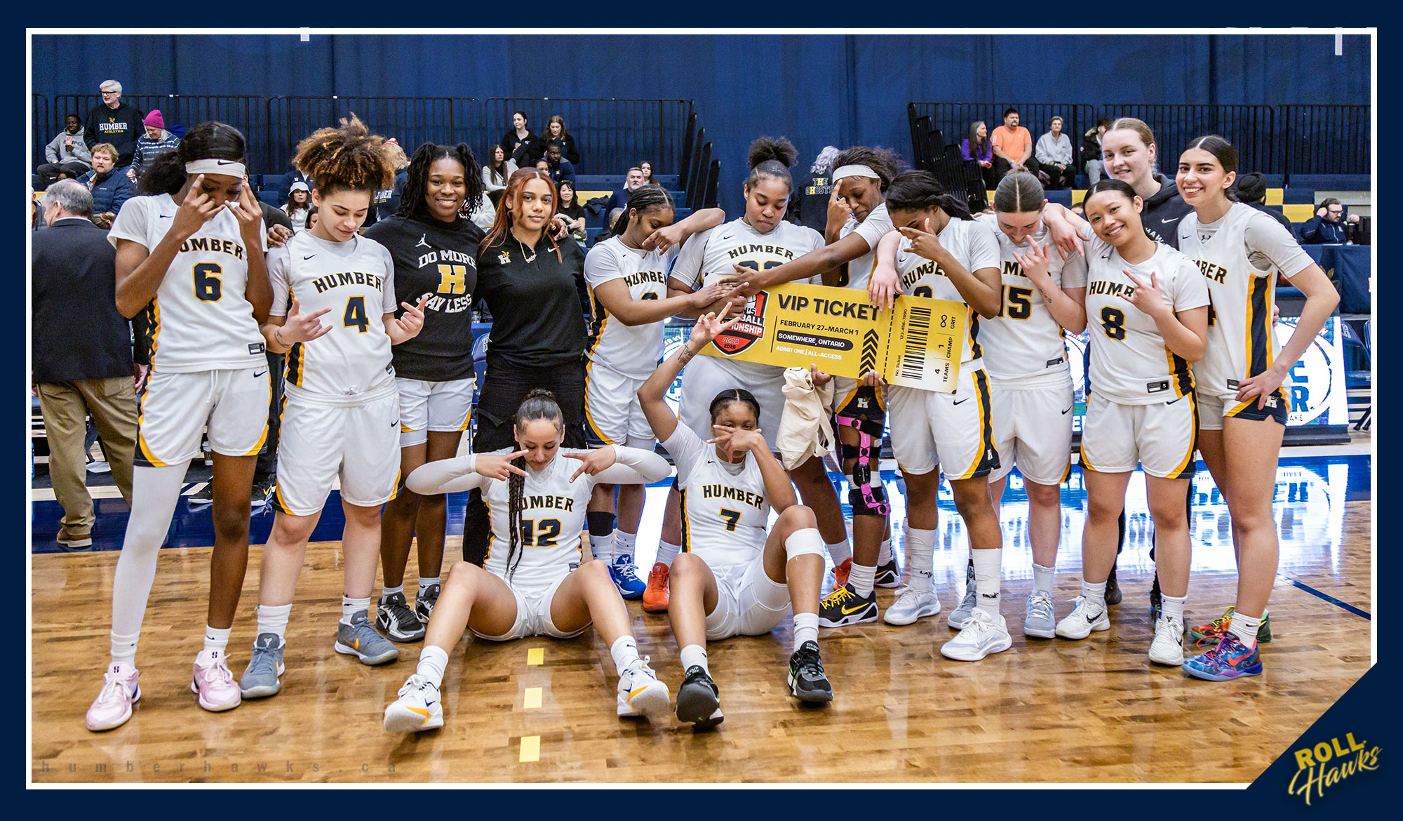 Team photo around the player of the game
