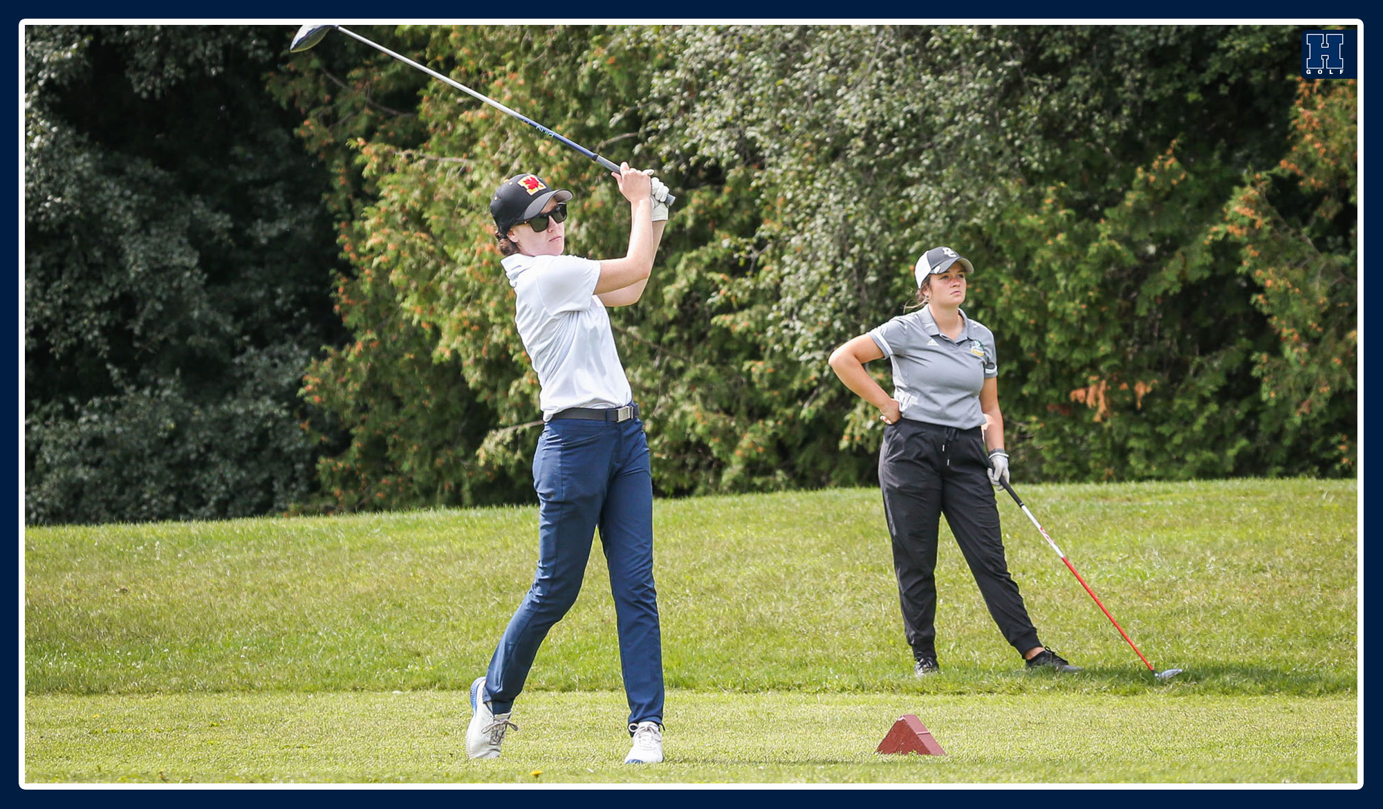 Hayley McCallum tees off at the Durham Invitational