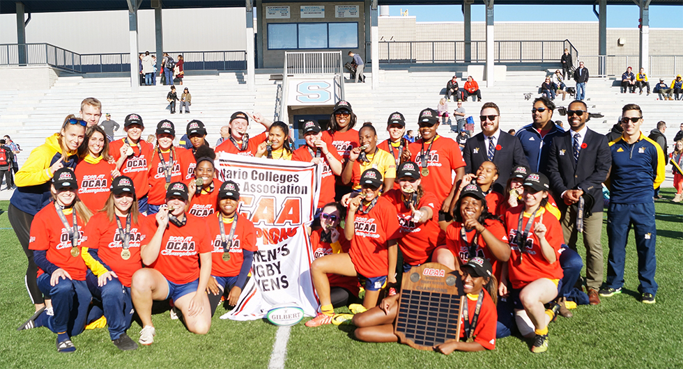 WOMEN'S RUGBY 7'S DOMINATE ON ROAD TO OCAA CHAMPIONSHIP