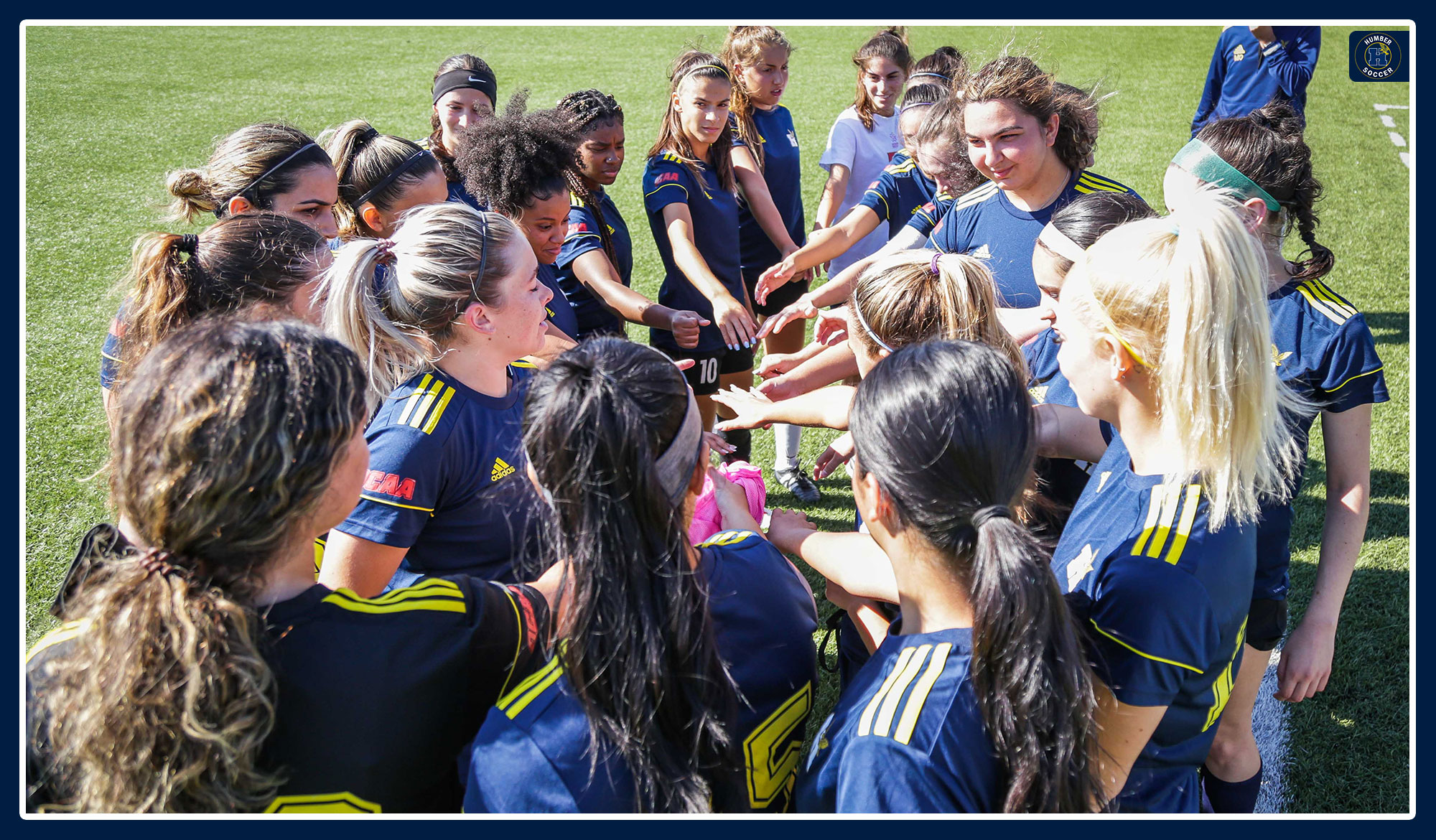 Humber team huddle before a match