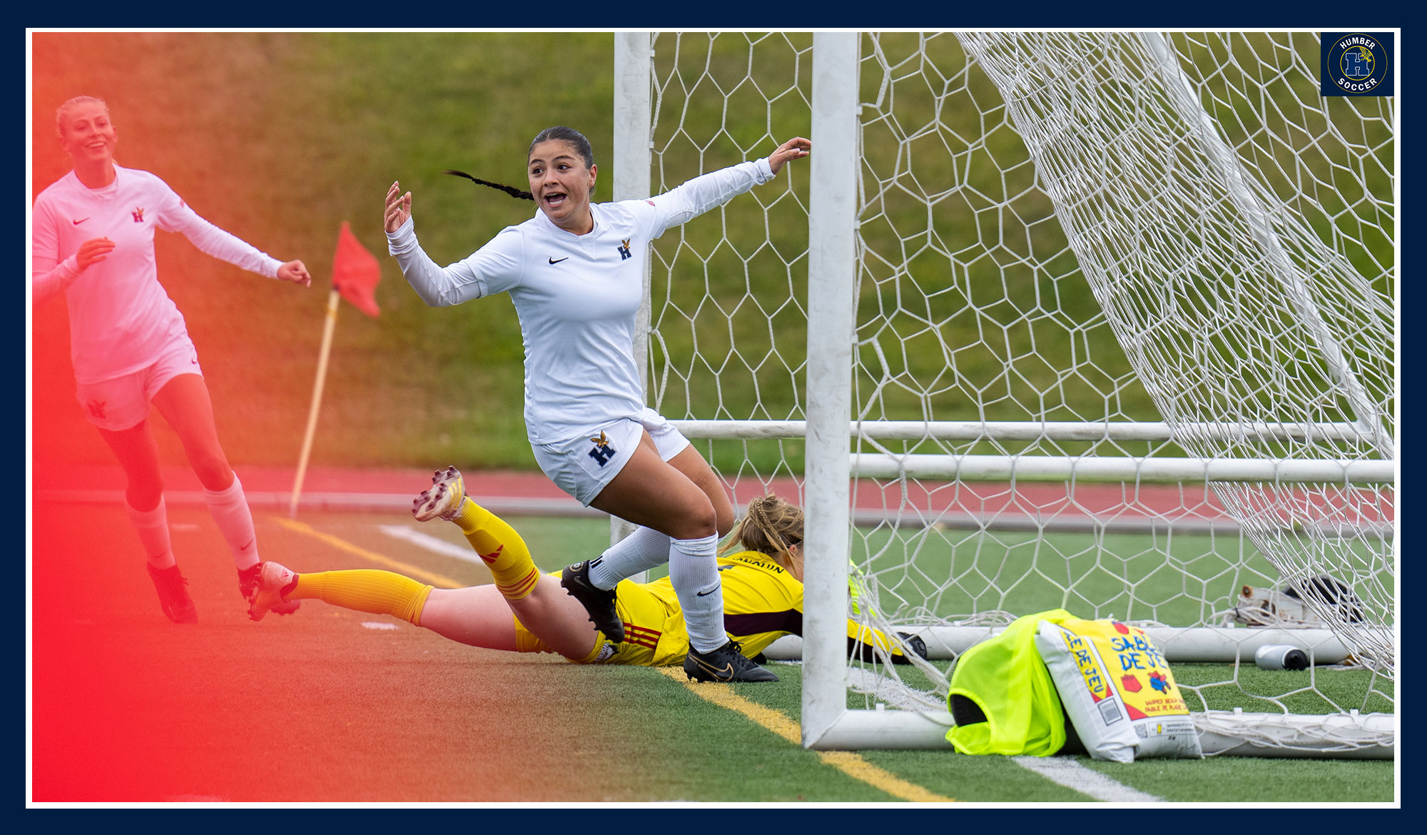 Genova celebrating after scoring her first goal