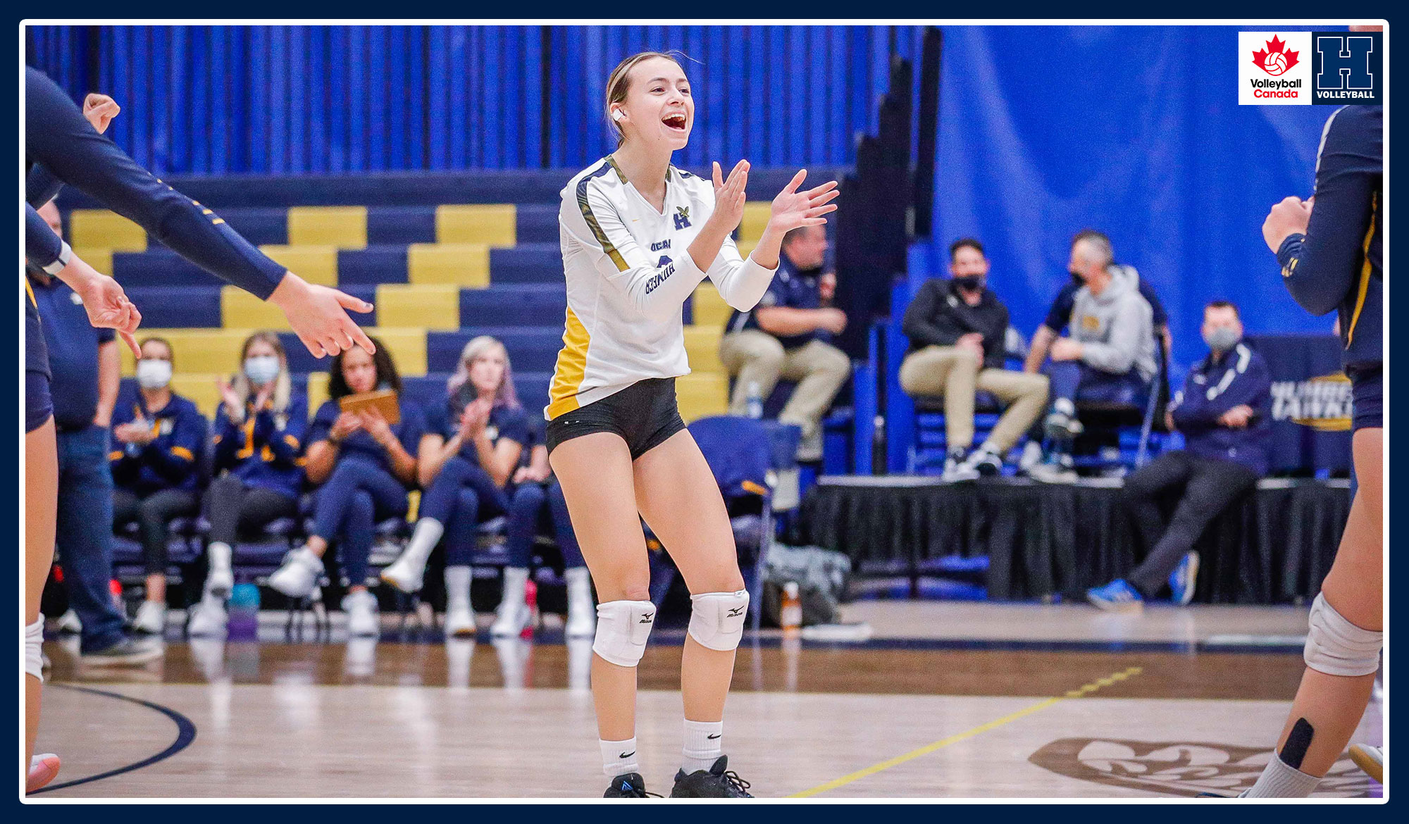 Lachapelle celebrating a point during a volleyball match
