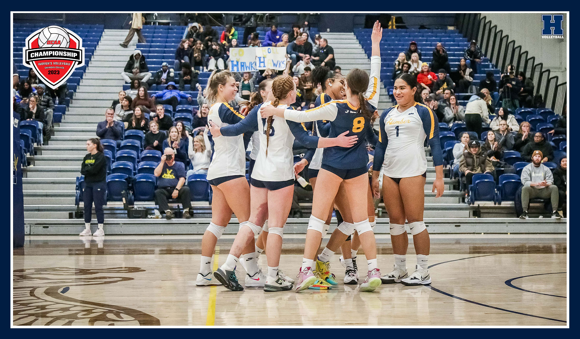 Volleyball celebrating a point